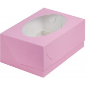 Коробка 6 капкейков 23*16*10 розовая