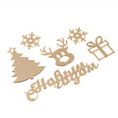 Топпер без шпажки Набор новогодний, золотой 6шт