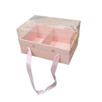 Коробка с 2 отсеками 24*17*14см розовая