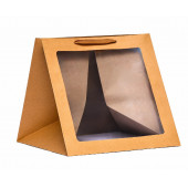 Пакет крафт с квадратным дном и окном  40 Х 40 Х 40 см Крафт