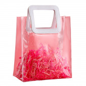 Пакет подарочный из ПВХ, белый, 26.5 x 23 x 12 см