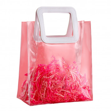 Пакет подарочный из ПВХ, белый, 26.5 x 23 x 12 см