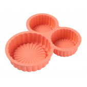 Форма для выпечки 3 ячейки "Савоярди" 22х19х4 см, цвет персиковый