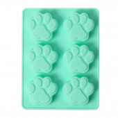 Форма для выпечки 6 ячеек "Животные.Лапка" 18х13,8х1,5 см (5х5,4 см) цвет бирюзовый