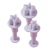 Плунжеры кондитерские Доляна «Звёздочка», набор 3 шт.: d=2 см, d=2.2 см, d=2.5 см, пластик, белые