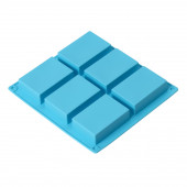 Форма для выпечки 6 ячеек "Фигуры.Прямоугольник" 22х20,5х2,5 см (5,5х8 см) цвет голубой