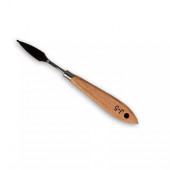 Палетта угловая с дер. ручкой с рифлеными краями (мастихин), 4,5см