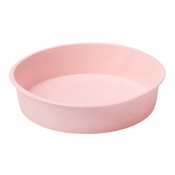 Форма для выпечки Доляна «Круг», силикон, 25×5.5 см, внутр. d=23 см, розовая