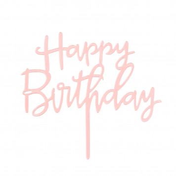 Топпер для торта «День рождения», розовое золото