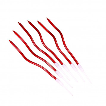 Свечи для торта витые «Серпантин» 6 шт., коктейльные, рубиновые