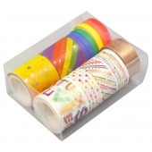 Клейкая лента бумага "Радуга" набор 13 шт ширина 0,5;1,5;3 см длина 3 метра 9,5х7х3,5 см