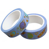 Клейкая лента бумага "Космос, золото на голубом" ширина 1,5 см длина 5 м 1,5х4,1х1,1 см