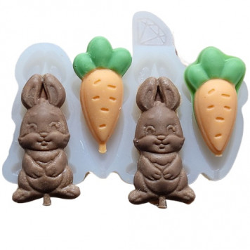 Молд Зайки и морковки МБ