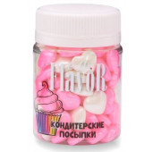 Посыпка Mr.Flavor Сердечки перламутровые бело-розовые, 50г