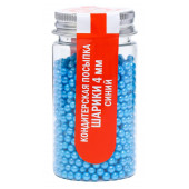 Кондитерская посыпка шарики 4 мм, синий, 50 г