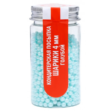 Кондитерская посыпка шарики 4 мм, голубой, 50 г