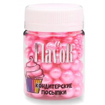 Посыпка Mr.Flavor Микс шарики перламутровые ярко-розовые, 50г