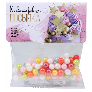 Кондитерская посыпка, шарики, микс, 7 мм, 20 г