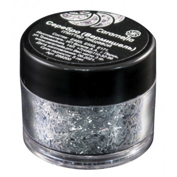 Глиттер съедобный пищевой Вермишель Серебро Caramella, 3 гр