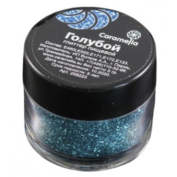 Глиттер съедобный пищевой Голубой Caramella, 5 гр