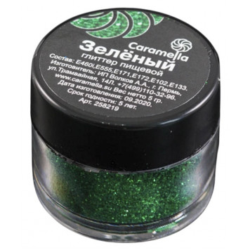 Глиттер съедобный пищевой Зелёный Caramella, 5 гр