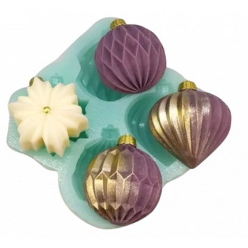 Силиконовая форма №2326 Елочные игрушки конфетные