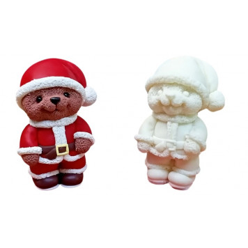 Силиконовая форма №847 "Мишка Санта Клаус" (Классик)