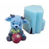 Силиконовая форма №1018 "Оленёнок с подарком" (Классик)