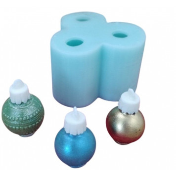 Силиконовая форма №854 "Ёлочные шарики ассорти"- мини (Классик)