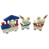 Силиконовая форма №1067 "Паровозик с зайками"