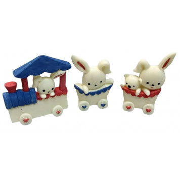 Силиконовая форма №1067 "Паровозик с зайками"