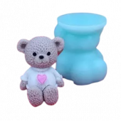 Силиконовая форма "Мишка в кофточке-мини" 3,1 х 2,8 см, высота 4,1 см №739, цвет прозрачный