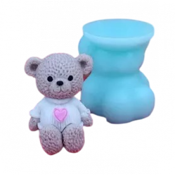 Силиконовая форма "Мишка в кофточке-мини" 3,1 х 2,8 см, высота 4,1 см №739, цвет прозрачный