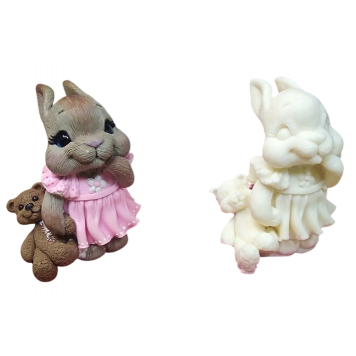 Силиконовая форма №791 "Зайка с мишкой"