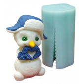 Силиконовая форма №1658 Снеговичок в шапке ушанке