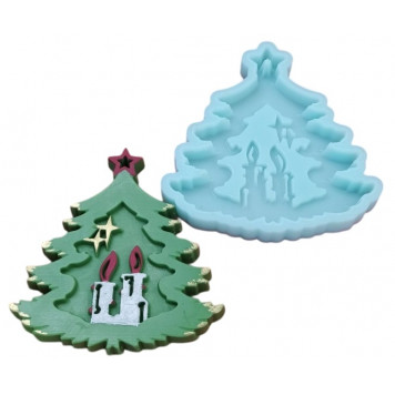 Силиконовая форма №222 Елочка со свечками