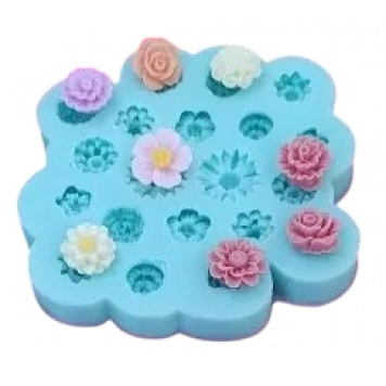 Силиконовая форма №1689 Цветочный микс №3