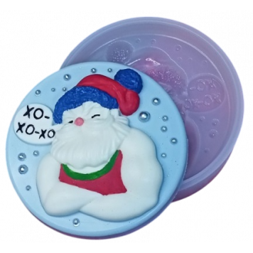 Силиконовая форма №1045 Медальон Брутальный Санта