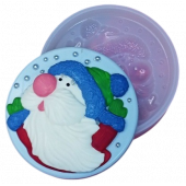 Силиконовая форма №1044 Медальон Дед Мороз