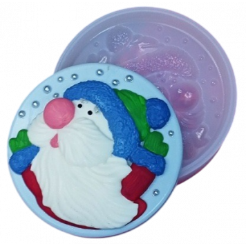 Силиконовая форма №1044 Медальон Дед Мороз