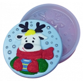 Силиконовая форма №1043 Медальон Олень Санты