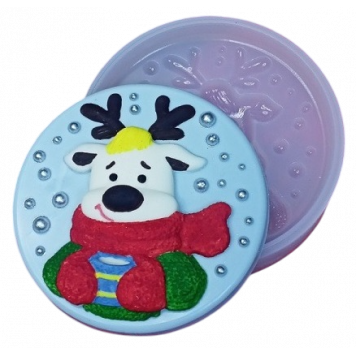 Силиконовая форма №1043 Медальон Олень Санты