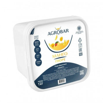 Пюре заморож. Агробар Манго, 1 кг