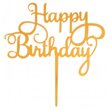 Топпер "С днём рождения" цвет золото
