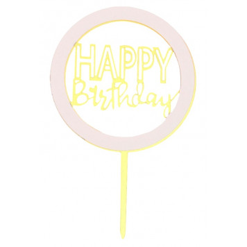 Топпер для торта «С днём рождения», золотой