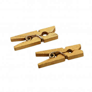 Набор декоративных прищепок в тёмном золоте 50 штук