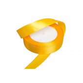 Лента атласная Сатин желтый 20мм 25ярд