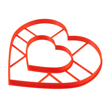 Вырубка для коржей Сердце двойное, 20см