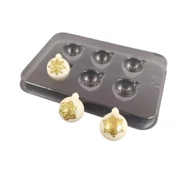 Молд пластиковый для конфет Новогодние шарики