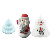 Фигурка сахарная Снеговичок/Дед мороз/Елочка, 3шт